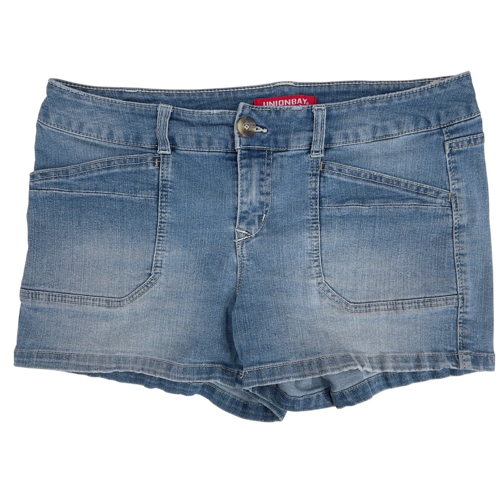 Vintage Y2K Union Bay Womens Denim Jean Shorts Blue Stretch Mid Rise  13